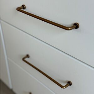 Set of 5 Elegant Antique Brass Cabinet Bar Pulls Vintage Drawer Handle Hardware